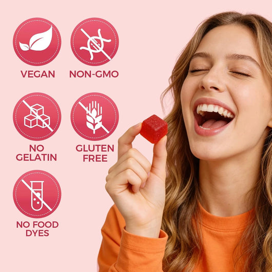 Share Spicy Cubes Hot Peach Gummies With Chili Pepper, Maca Root And Muira Puama Gummy