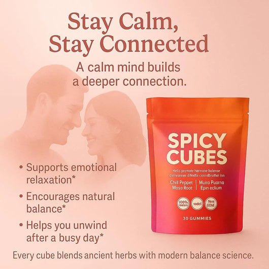 Share Spicy Cubes Hot Peach Gummies With Chili Pepper, Maca Root And Muira Puama Gummy